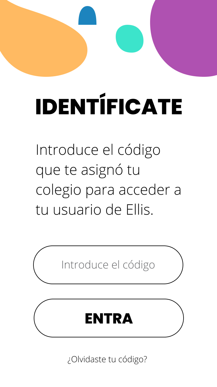 App Ellis - pantalla de identificación