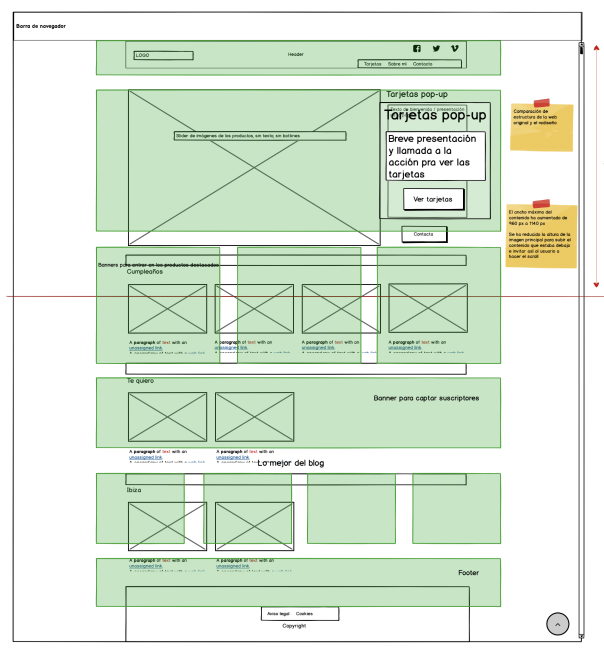 Rediseño de web - wireframes